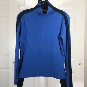 Hilfiger Mock Turtle Neck With Racing Stripes Down Sleeves